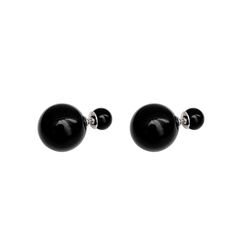 Wholesale S925 Silver Needle Double Head Pearl Earrings